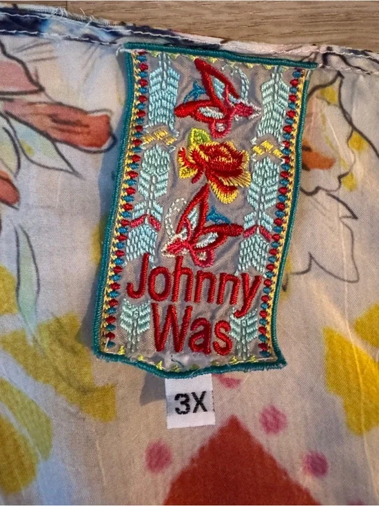 Johnny Was Womens 3X Multicolor Boho Floral Print Tunic Top - Picture 2 of 7